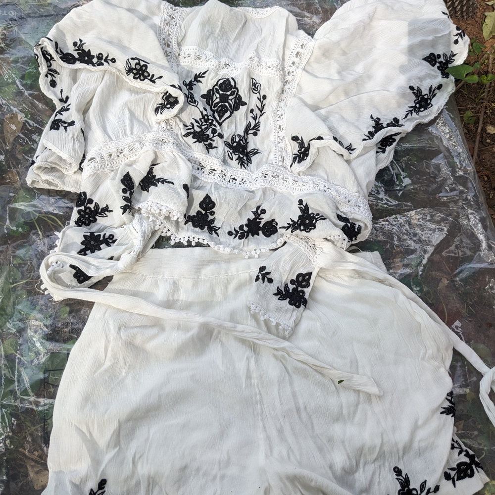 Free People Cream Lace Top